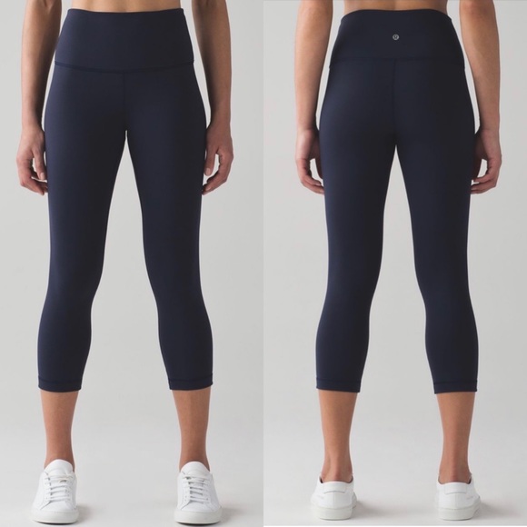 lululemon Wunder Under Hi-Rise 21" Crop Legging Navy Luon Sz6